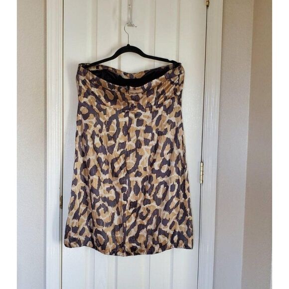 Donna Ricco Womens Dress Leopard Print 12 Strapless Plus-Size Bubble Dress 12 - Picture 4 of 5